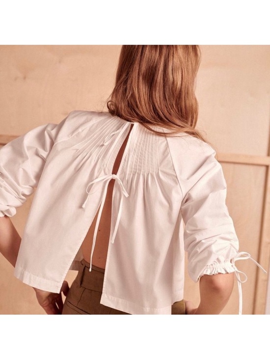 Wilfred Tops - NWT Wilfred Enola Crisp White 100% Cotton Babydoll Blouse Top Cottagecore